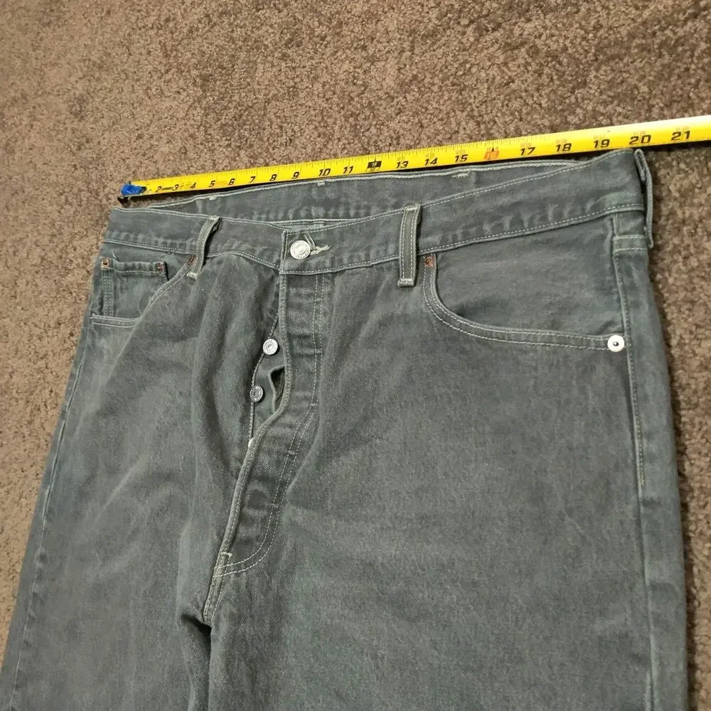Vintage Levis 501xx Jeans‎ Mens 41 x 30 Light Grey Faded Button Fly Straight Y2K